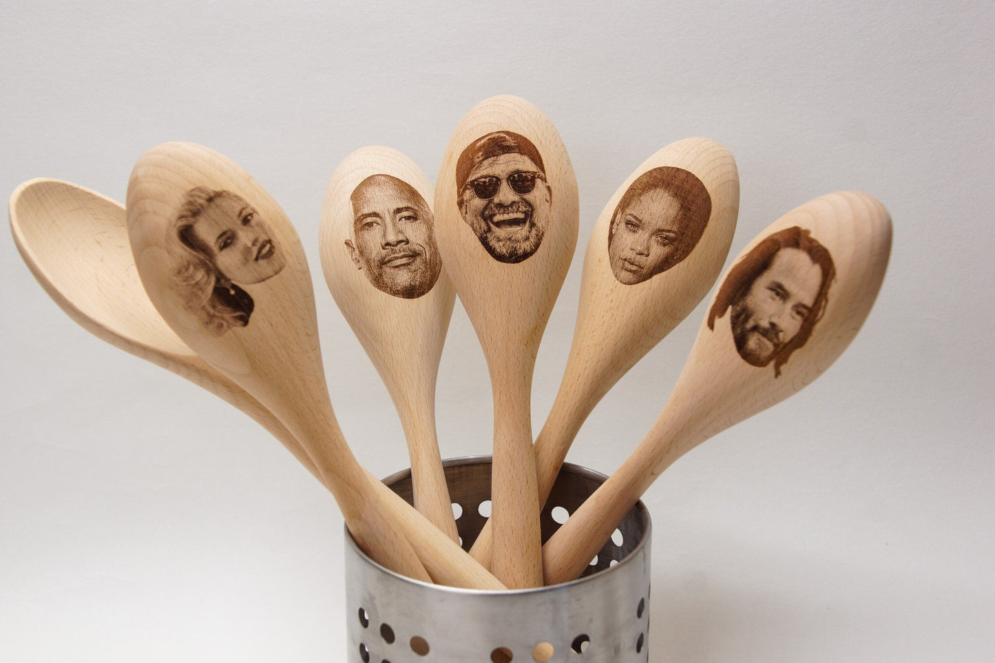 UPLOAD YOUR PHOTO - Any Face on a Wooden Spoon – Unique & Funny Personalised Gift