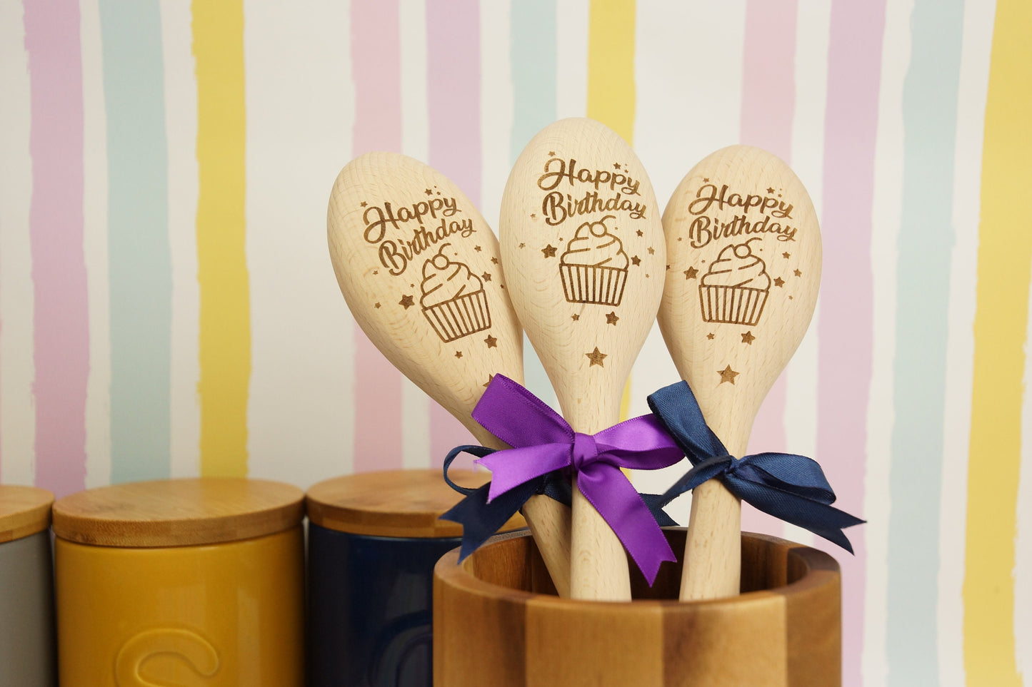 Happy Birthday Wooden Spoons, For Personal or Business Use, Birthday Shoot Prop etc