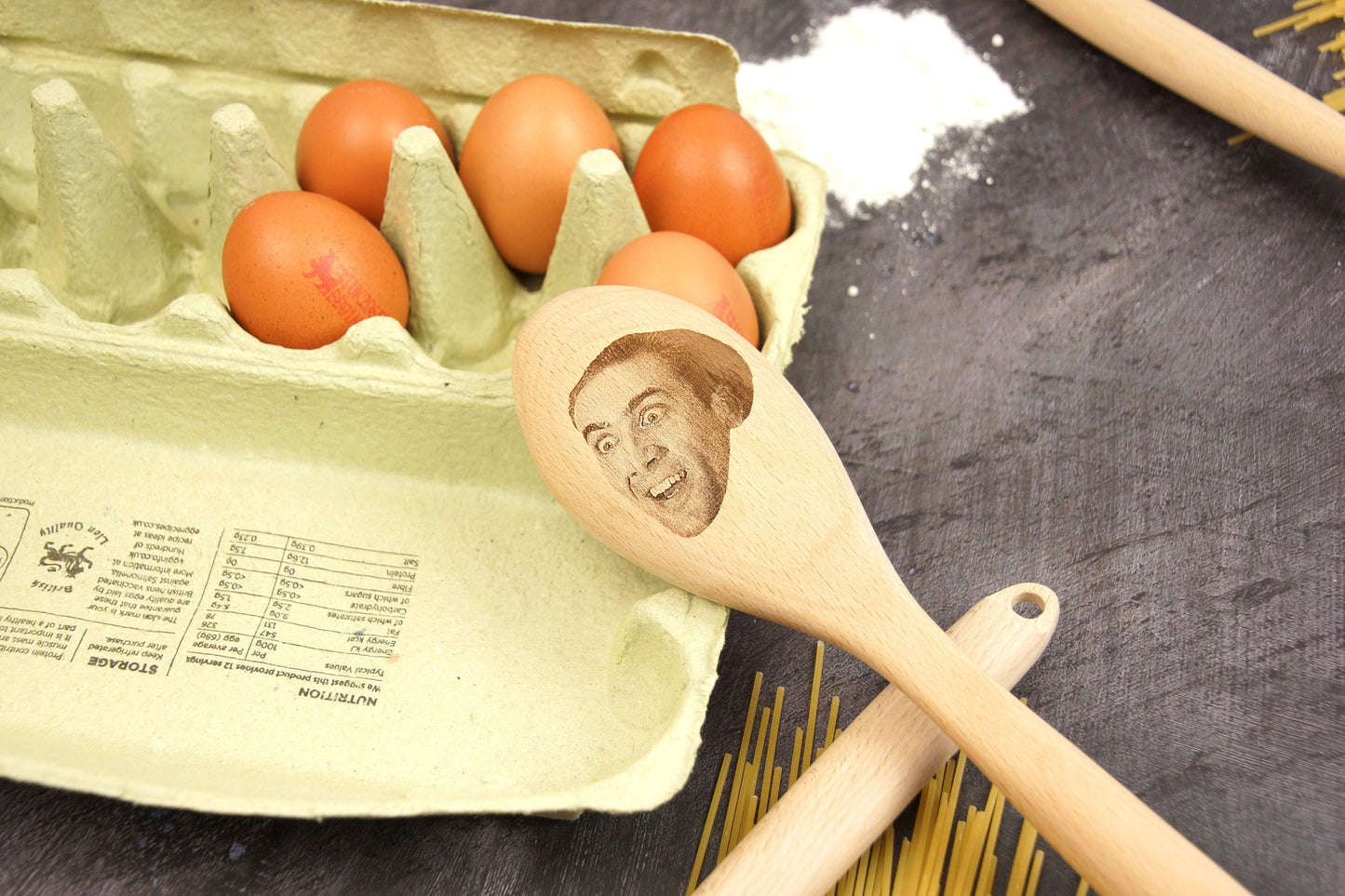 Nicolas Cage Wooden Spoon – Unique & Funny Gift for Fans