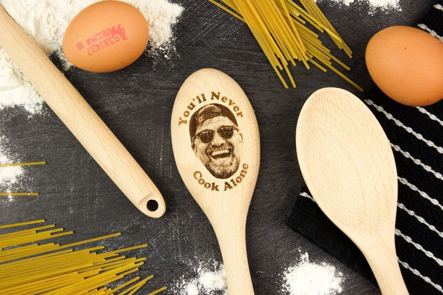 Jürgen Klopp Wooden Spoon – Funny Gift - "You’ll Never Cook Alone"